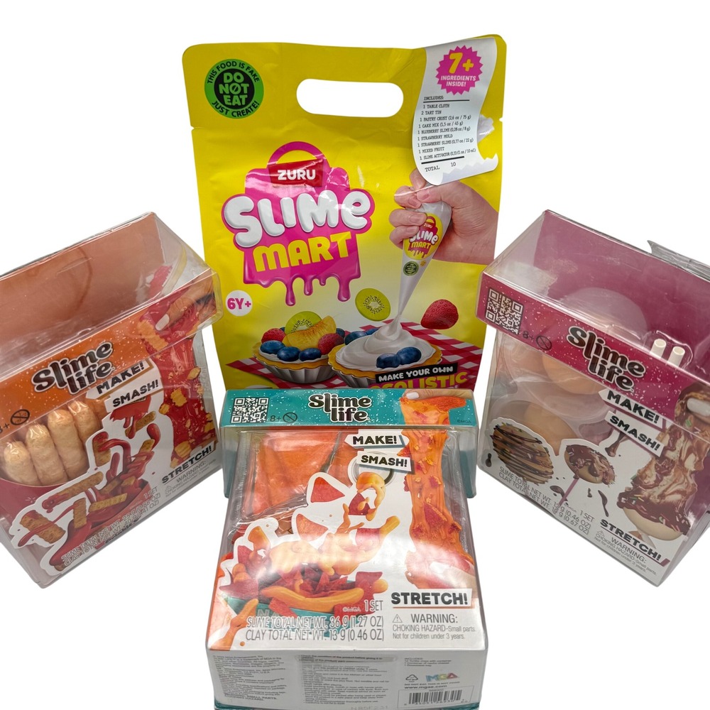 Slime Life Zuru Slime Mart Lot of 4 Nacho Cake Pop French Fries Tarts NIB